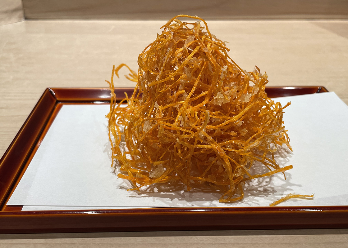 にんじんと葉の天ぷら - うさぎとかめ