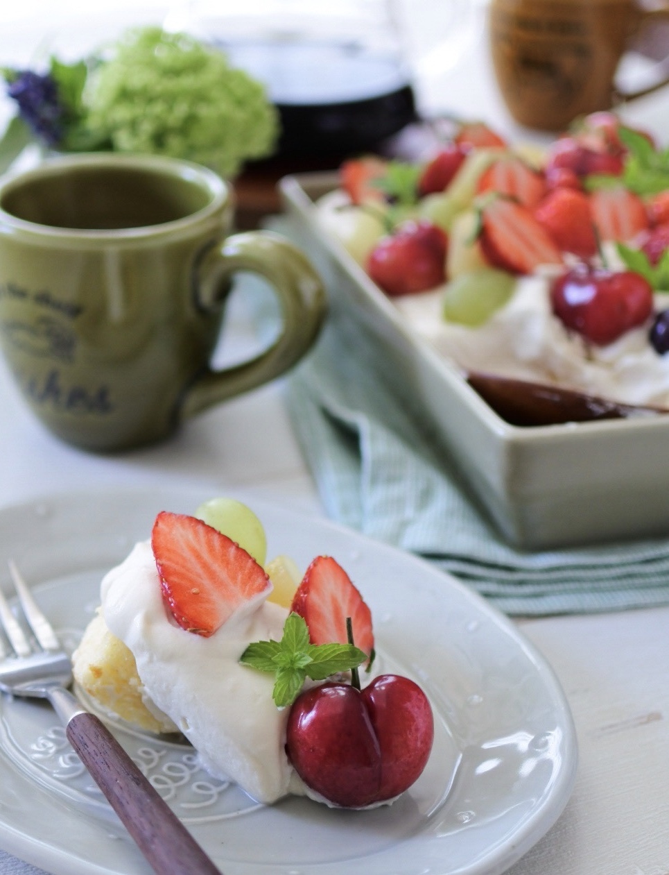 ホットケーキミックスで作る！マスカルポーネクリームのスコップケーキ