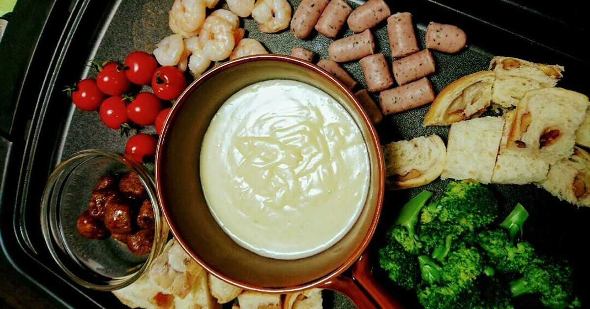 ホットプレートでチーズフォンデュ