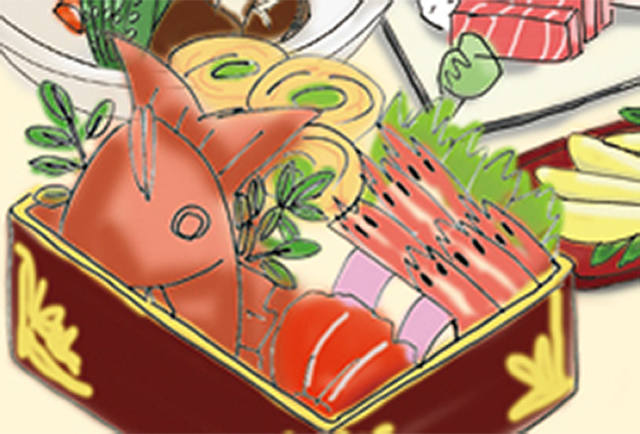 おせち料理４：イラスト無料