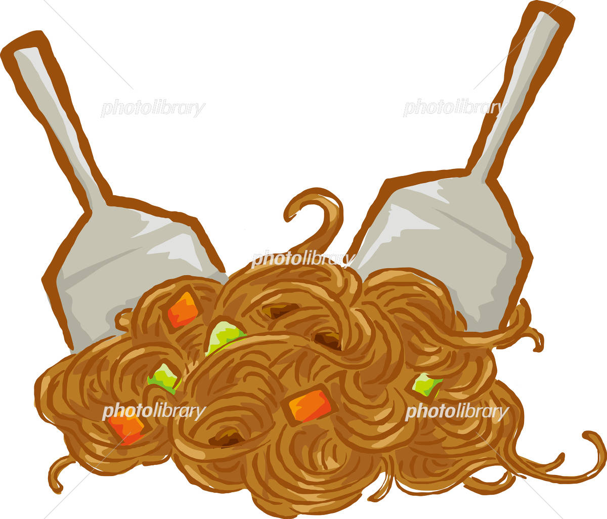 屋台の焼きそばのイラストのイラスト素材 無料 ソーガ