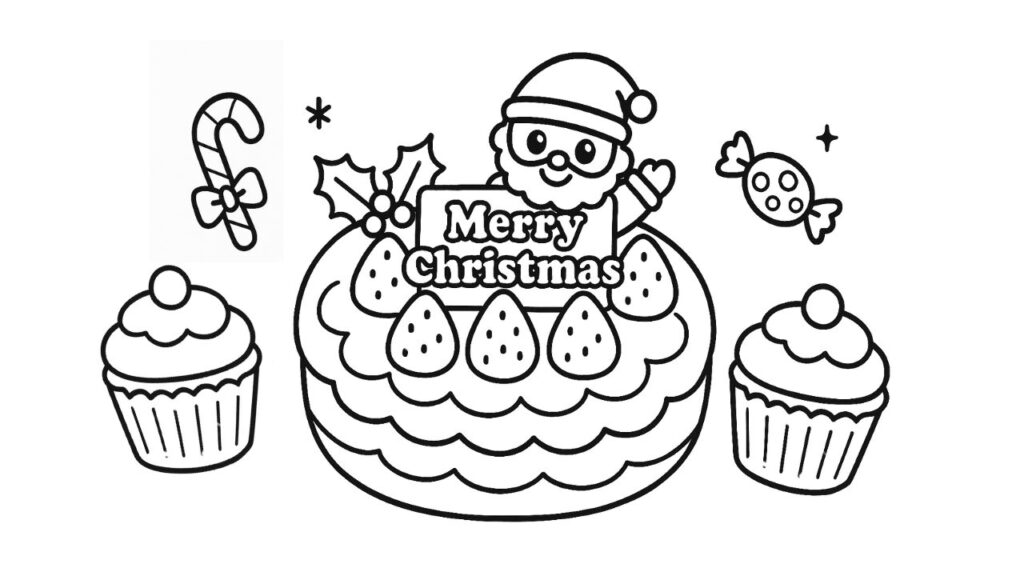 スイーツぬりえイラスト - No: 1309499無料イラスト・フリー素材なら「イラストAC」