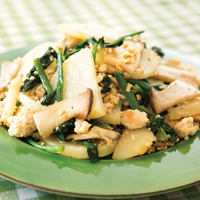 鶏ひき肉で簡単肉じゃが