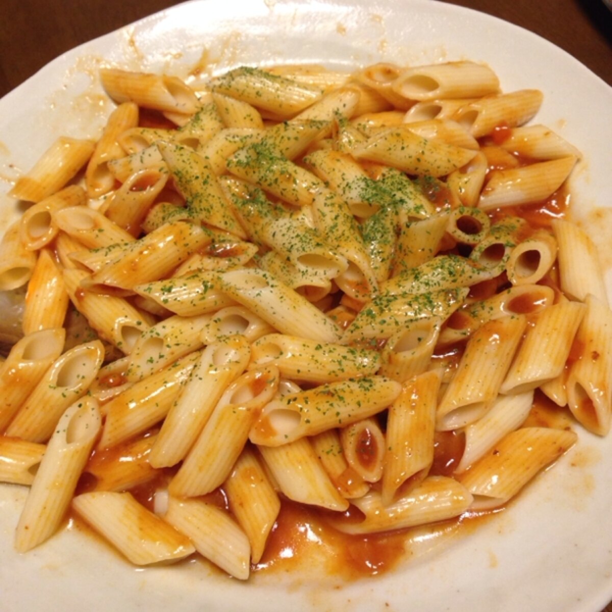 ケチャップのペンネアラビアータ