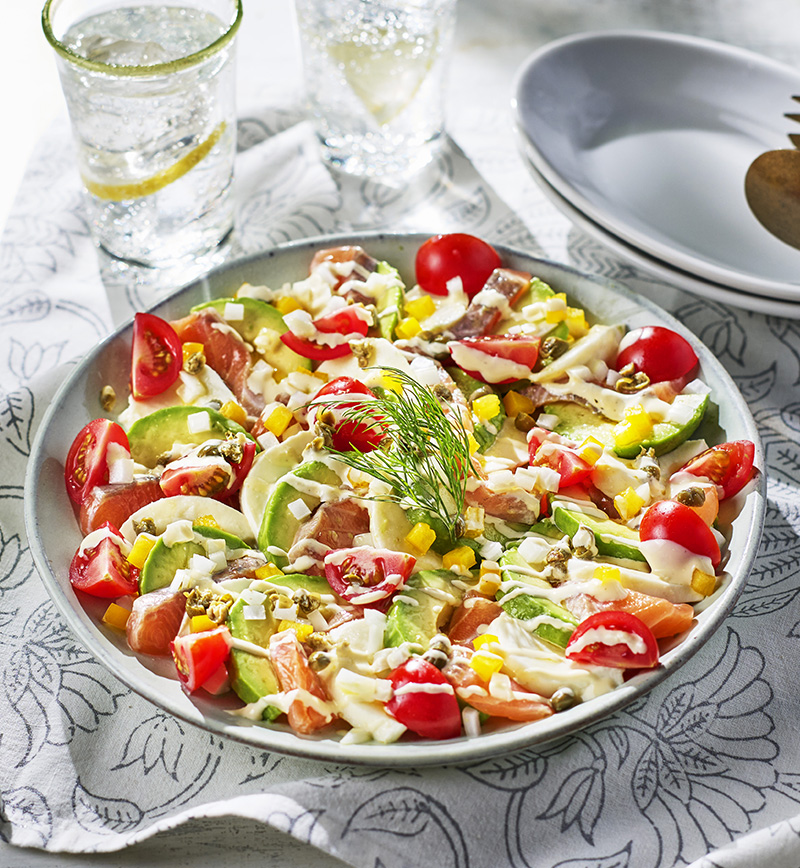 おもてなしにぴったり♪ サーモンとアボカドのカルパッチョケーキ