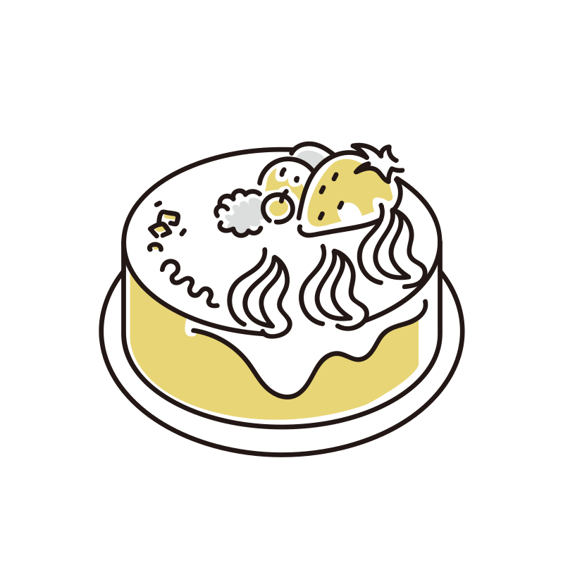 バースデーケーキのイラスト_ホールケーキ_ロウソクあり_1239901073 毎月1点無料 フリー のストックフォト イメージマート