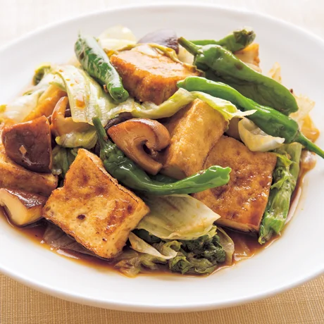 豚肉と厚揚げのカレー風味炒め