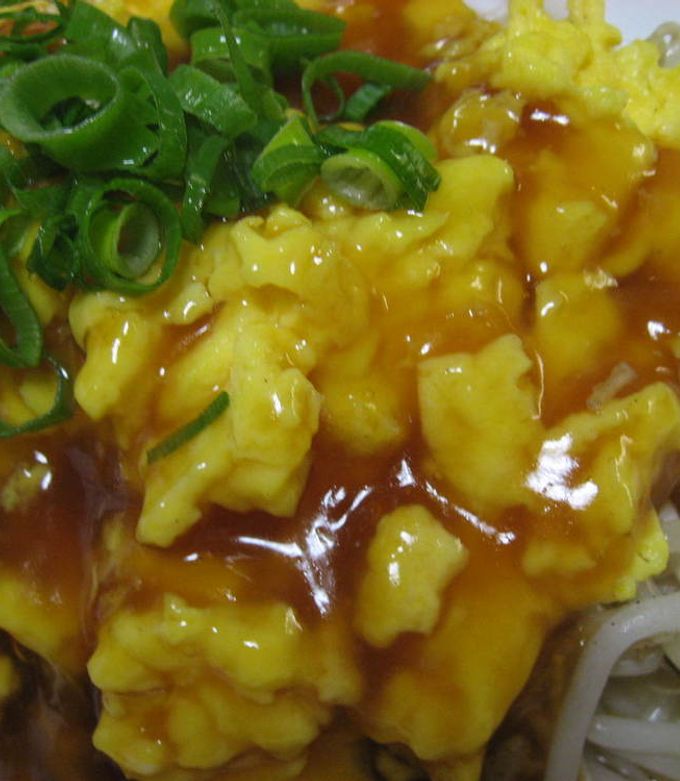 モヤシとニラの卵とじ丼