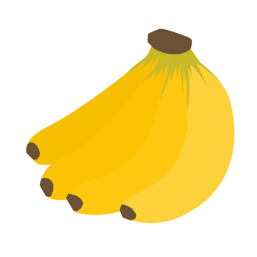 皮をむいたバナナイラストレイン🚂 - イラスト無料素材
