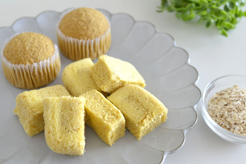 砂糖なし！レンチン5分「電子レンジ★オートミールのバナナ蒸しパン」