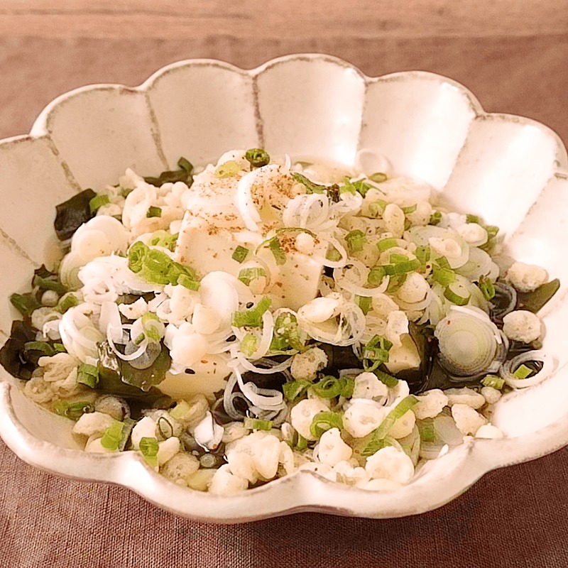 サクサク食感がやみつき♡天かすのせ冷奴毎日しあわせごはん*