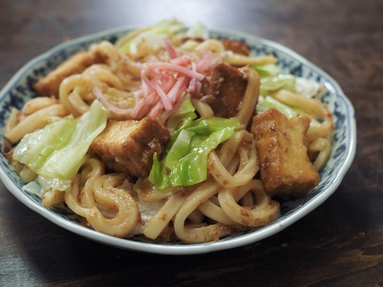 豚バラしょうが焼きうどん
