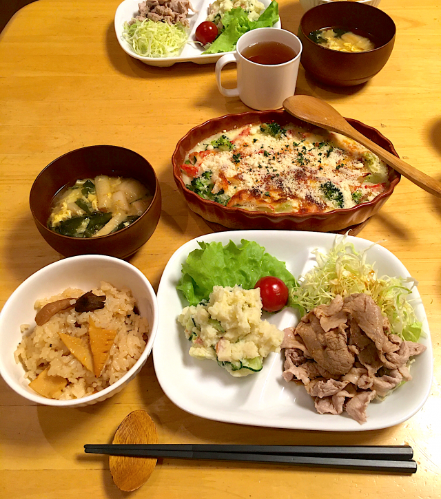 ポテトサラダでグラタン～♫