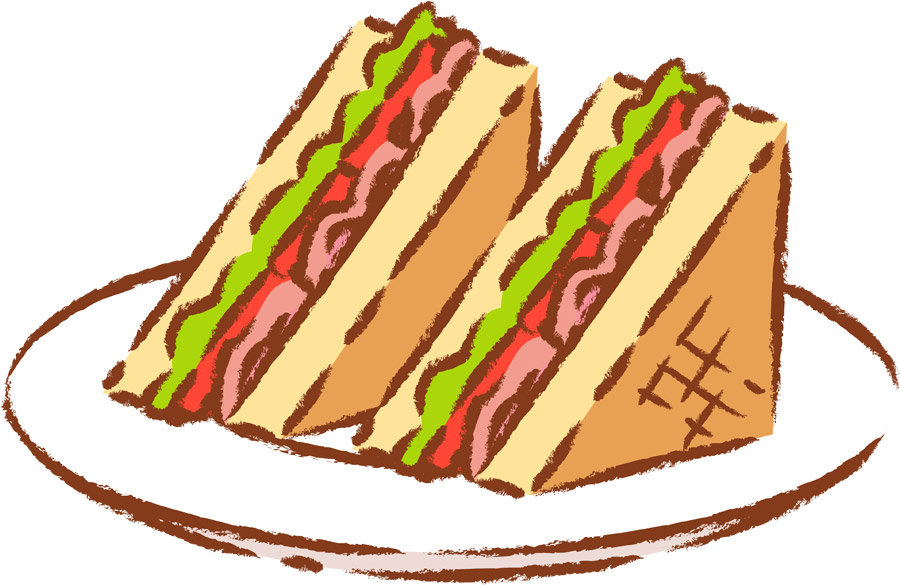 サンドイッチのイラスト無料のフリー素材 イラストエイト
