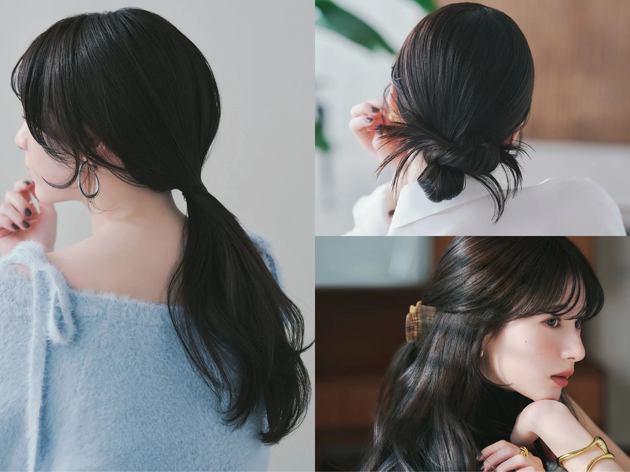 韓国っぽお団子アレンジ。ミディアム〜セミロング ヘアアレンジ簡単