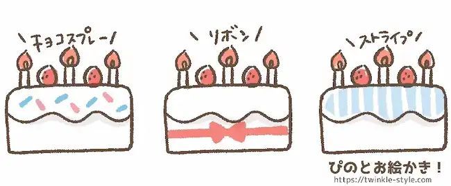 カラフルな誕生日イラストでケーキバルーンプレゼントそして星が描かれていますPremium AI生成ベクトル画像