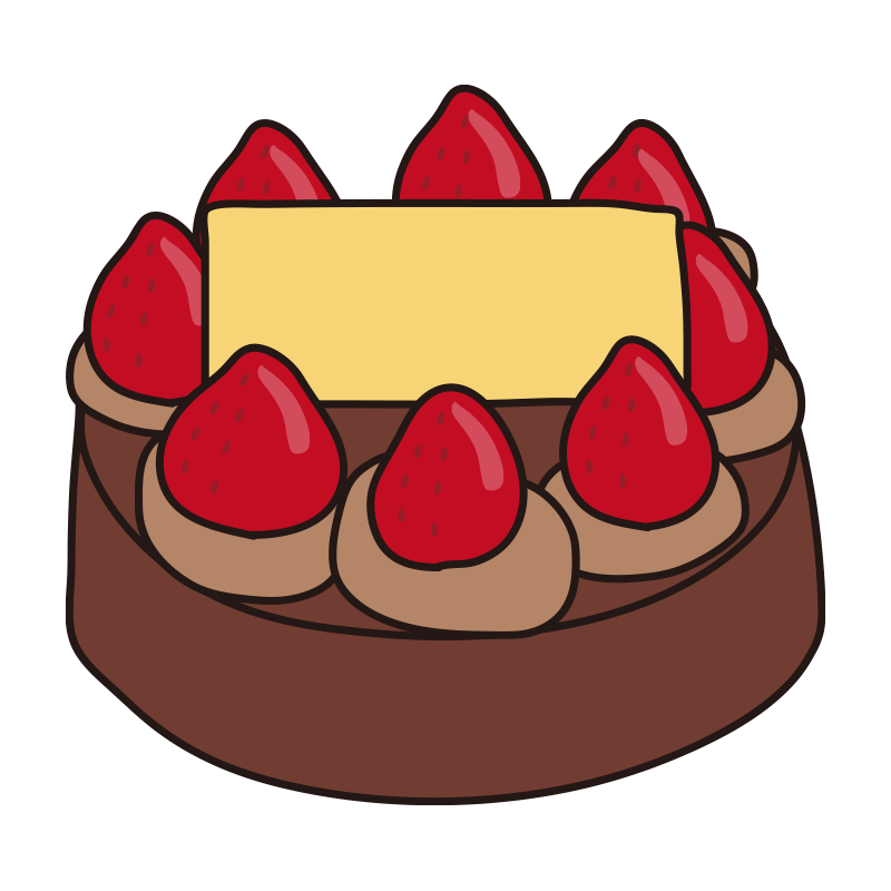 デコレーションケーキ バレンタイン：イラスト無料