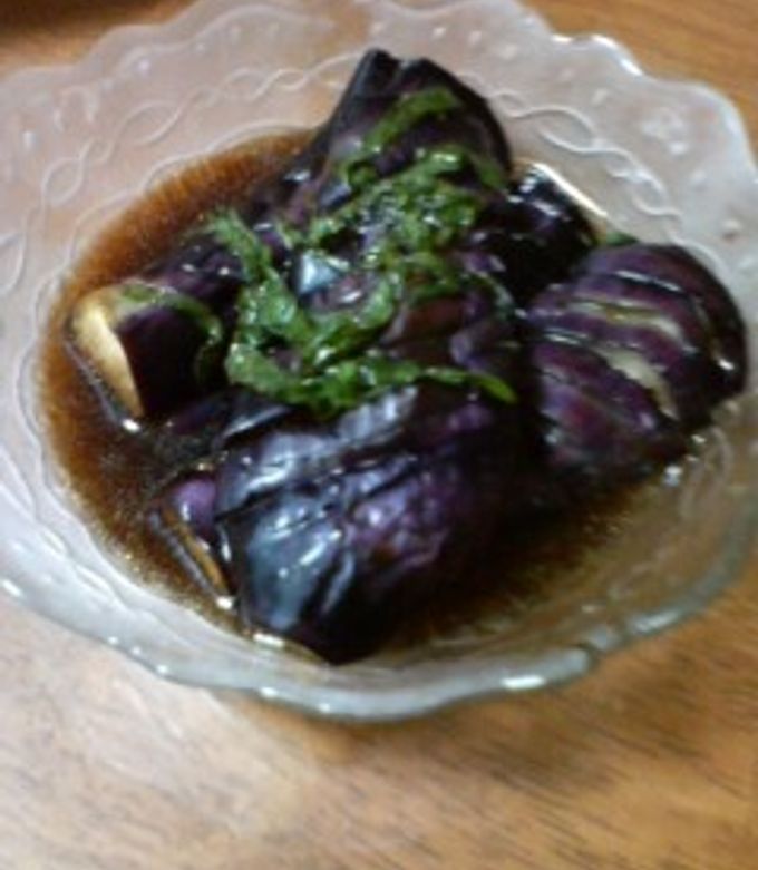 ニンニクと生姜たっぷりの茄子揚げ浸し