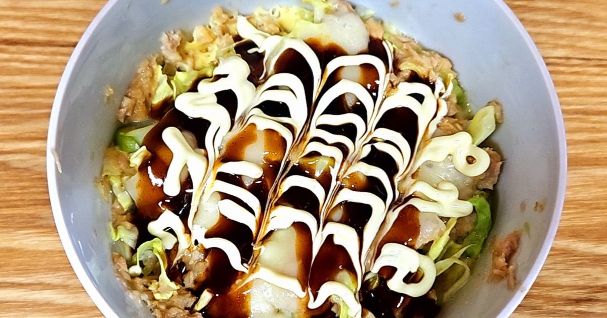 絶品!! お好み焼き♬ カップヌードル アレンジレシピ。シーフードヌードルで作る「お好み焼き」アウトドア、キャンプ料理に。ふわふわ本格的な「お好み焼き」が 異世界の美味さ♪ まずは自宅でチャレンジ♬