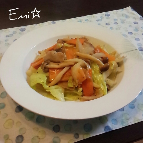 簡単☆めんつゆで野菜炒め