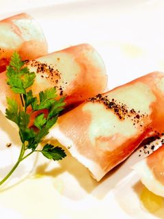 さつまいもと生ハムのはちみつレモンサラダ