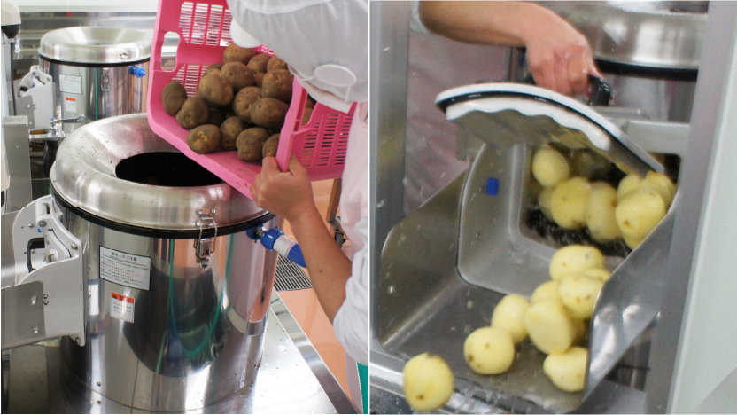 業務用電動ジャガイモの皮むき機、70-100Kg 時間のステンレス鋼のジャガイモ