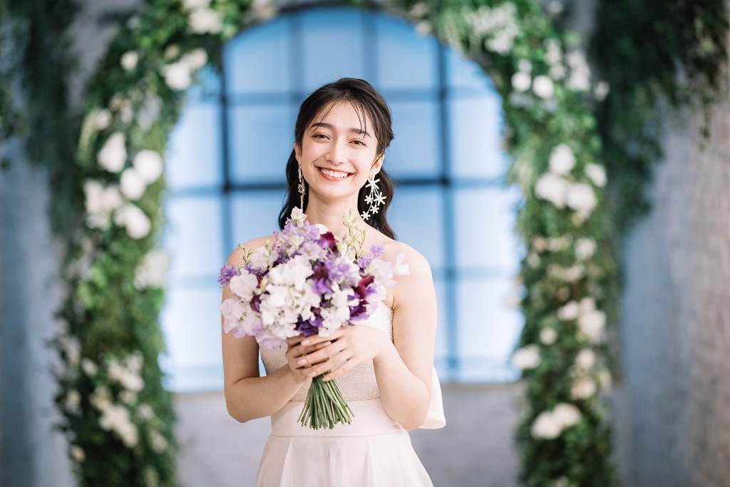 前撮り撮影を彩るドライフラワーブーケとアクセサリー＊elle pupaエルピューパ