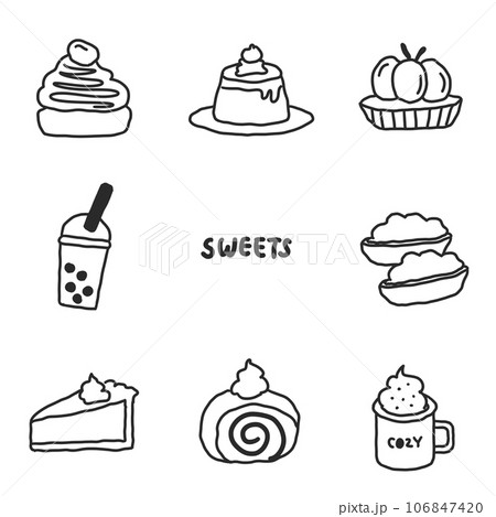手書き風 スイーツイラスト