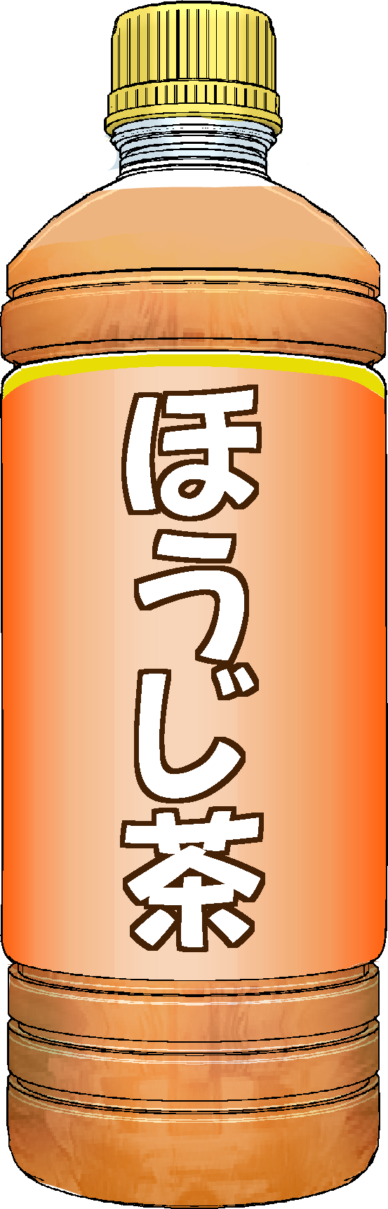 お茶のペットボトルのイラストちびそざい＊白黒おたよりイラスト