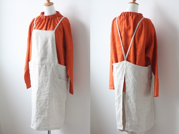 簡単！くるっとエプロン 大人用 の製図・型紙と作り方nunocoto fabric