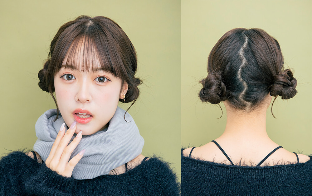 超簡単! 5分で作る、韓国風ゆる可愛おだんごヘア韓国ソウルの美容室 タンポポヘアー 韓国メイク 韓国ヘアスタイル