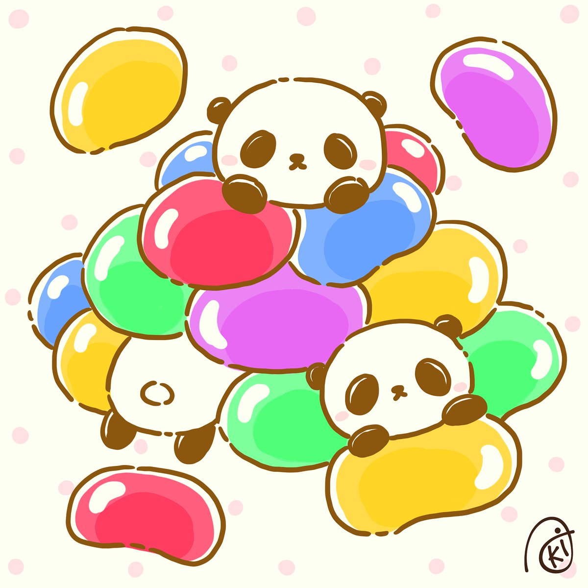 イラスト素材 小物 スイーツ 花の形の３色グミ - M&M Collection