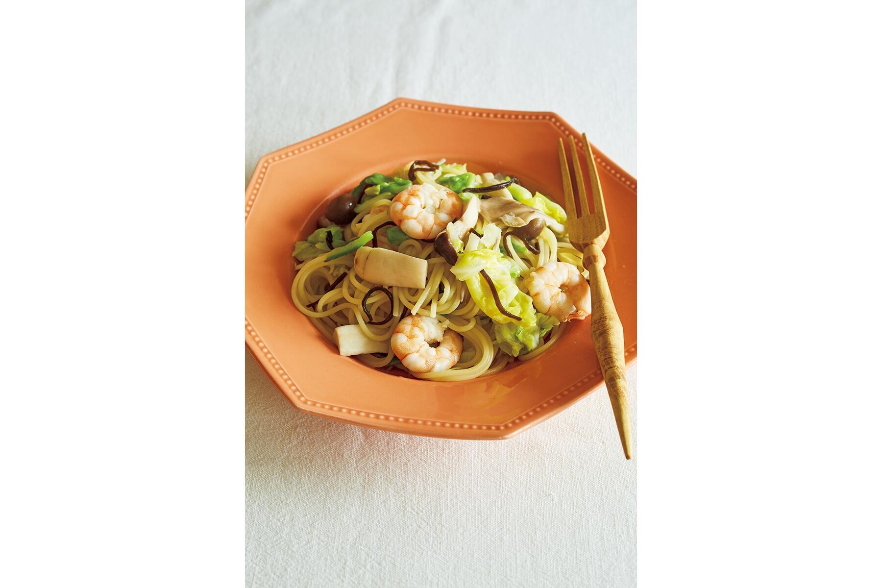 名店sioの 無限きのこパスタ塩昆布でワンランク上の味VERY