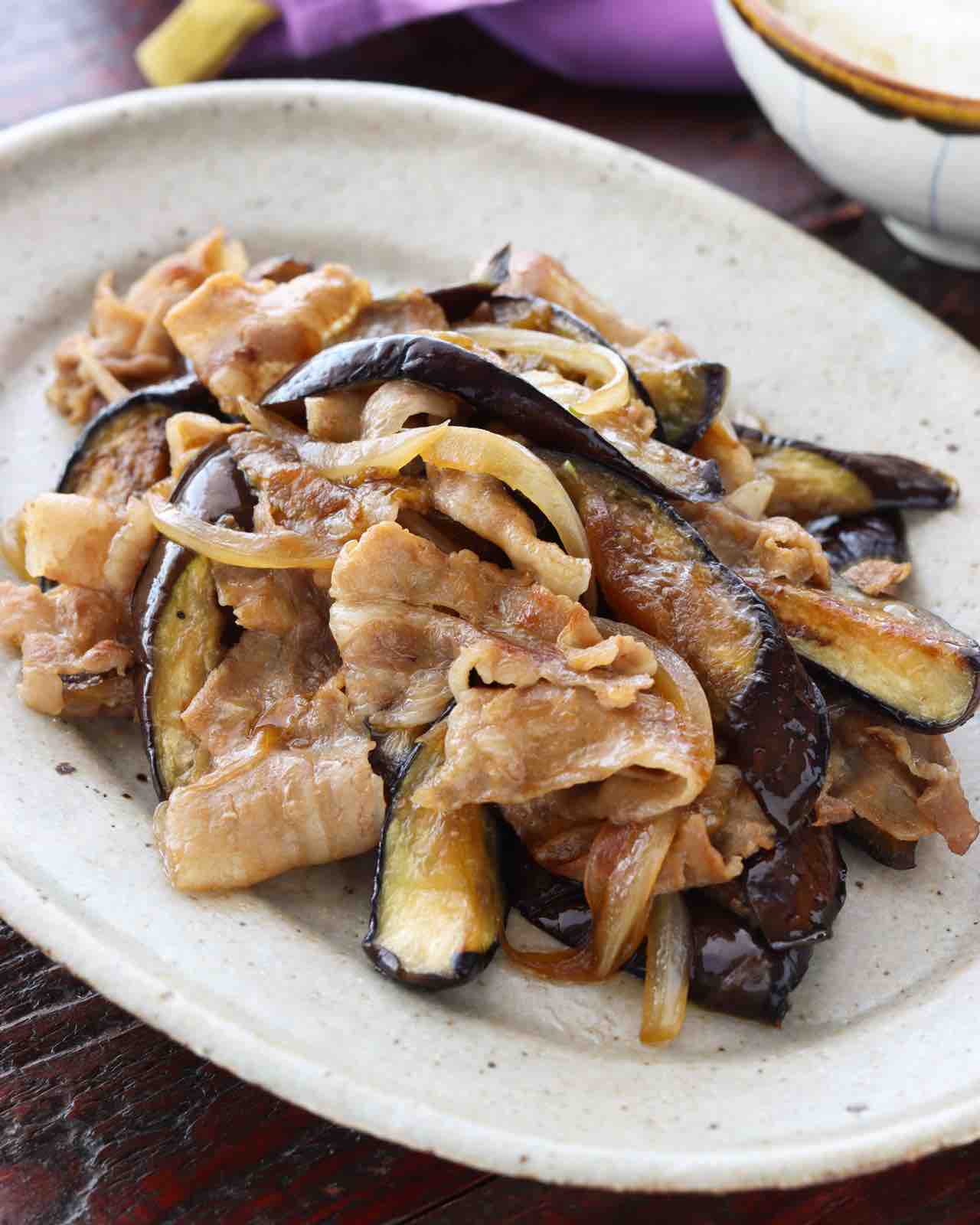 なすと豚肉の甘辛炒め カジポックム