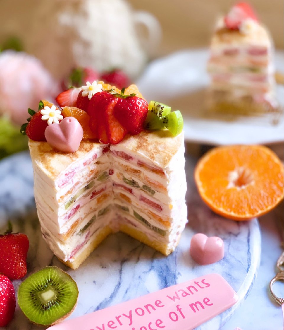 いちごたっぷり抹茶のミルクレープタルト🍓🍵♡