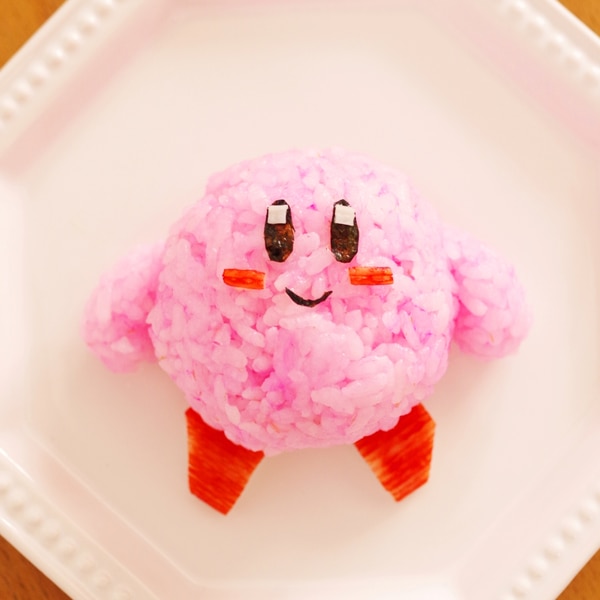 星のカービィの立体キャラおにぎりの作り方☆簡単いろいろアレンジできる♪キャラ弁用 - めろんカフェ