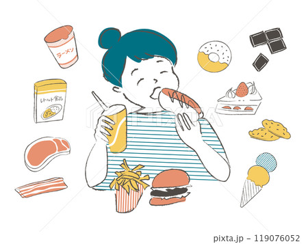 食べ過ぎパンダ２：イラスト無料