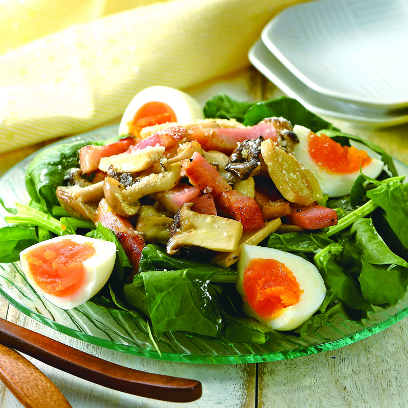 蒸し鶏ときのこサラダオニオンドレッシング