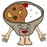 山盛りごはん：イラスト無料