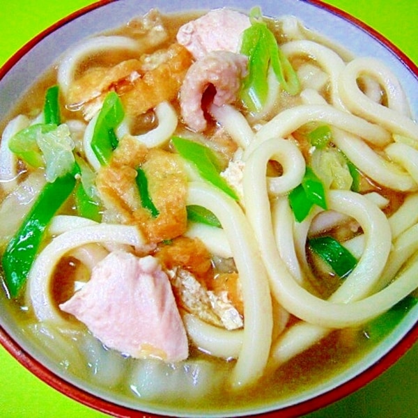 鶏むね肉と豆腐のあったか♪あんかけうどん