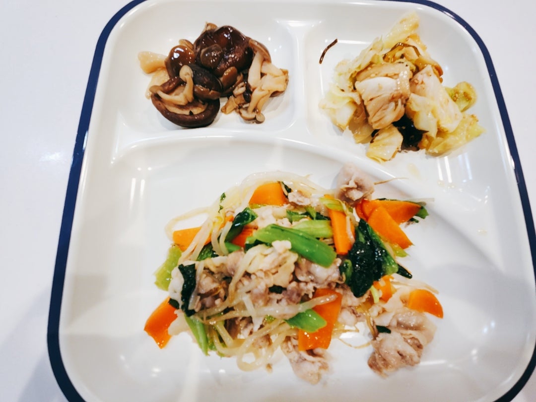 カット野菜で豚肉の和風スープサラダコスモの おいしい発芽野菜レシピ