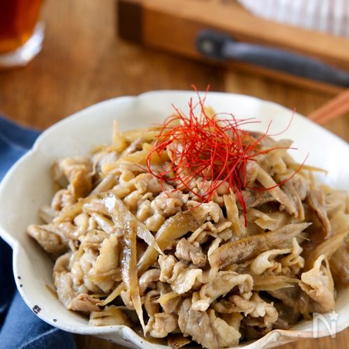 作り置き 豚こまとゴボウのしぐれ煮