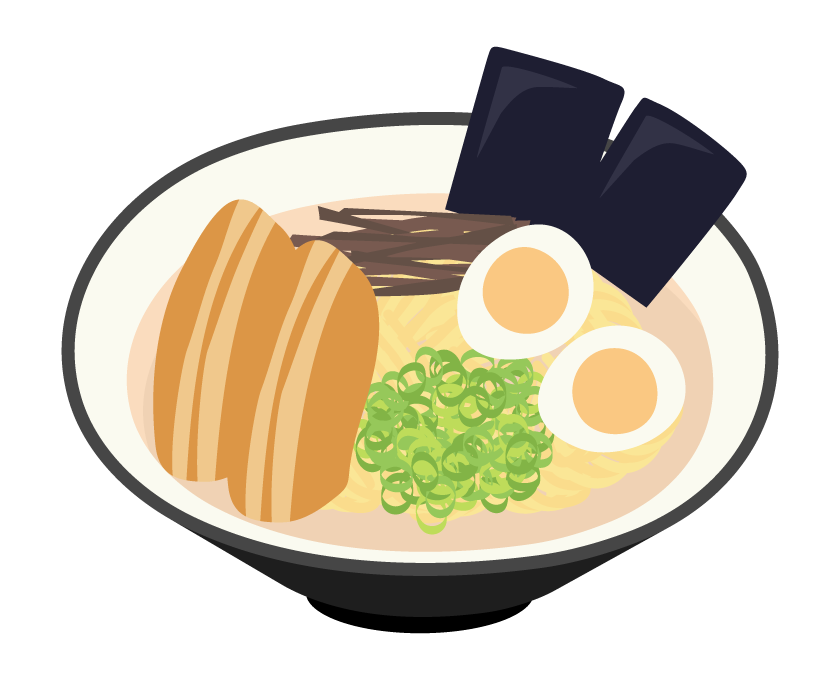 博多ラーメンイラストのフリー素材イラストイメージ