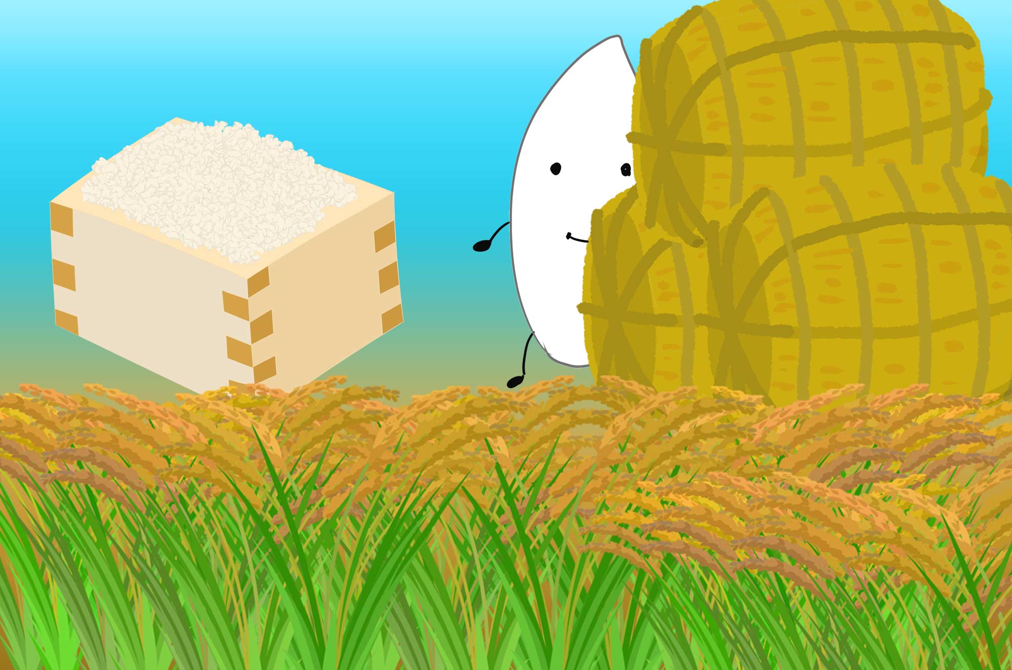 お米無料のAi・PNG白黒シルエットイラスト