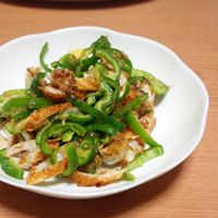 ちくわとピーマンの塩こんぶ炒め♡