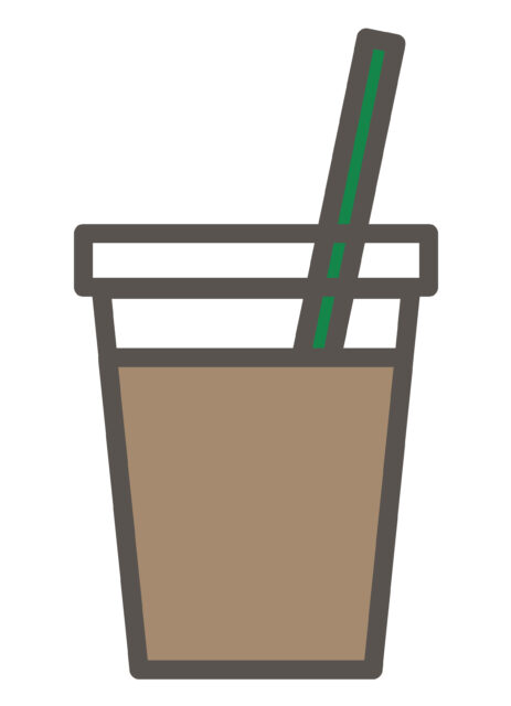 かわいいテイクアウトカップイラスト無料素材フタ白