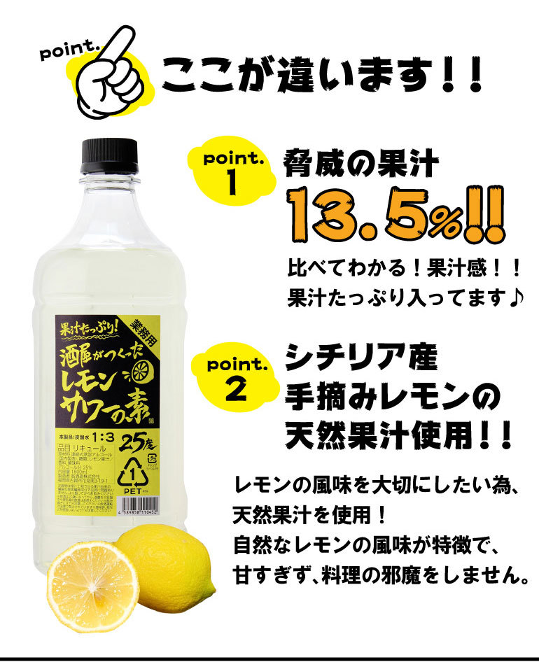 こだわり酒場のレモンサワーの素 パック 1.8L 1箱 6本入サントリー リキュール 業務用 大容量 - アスクル