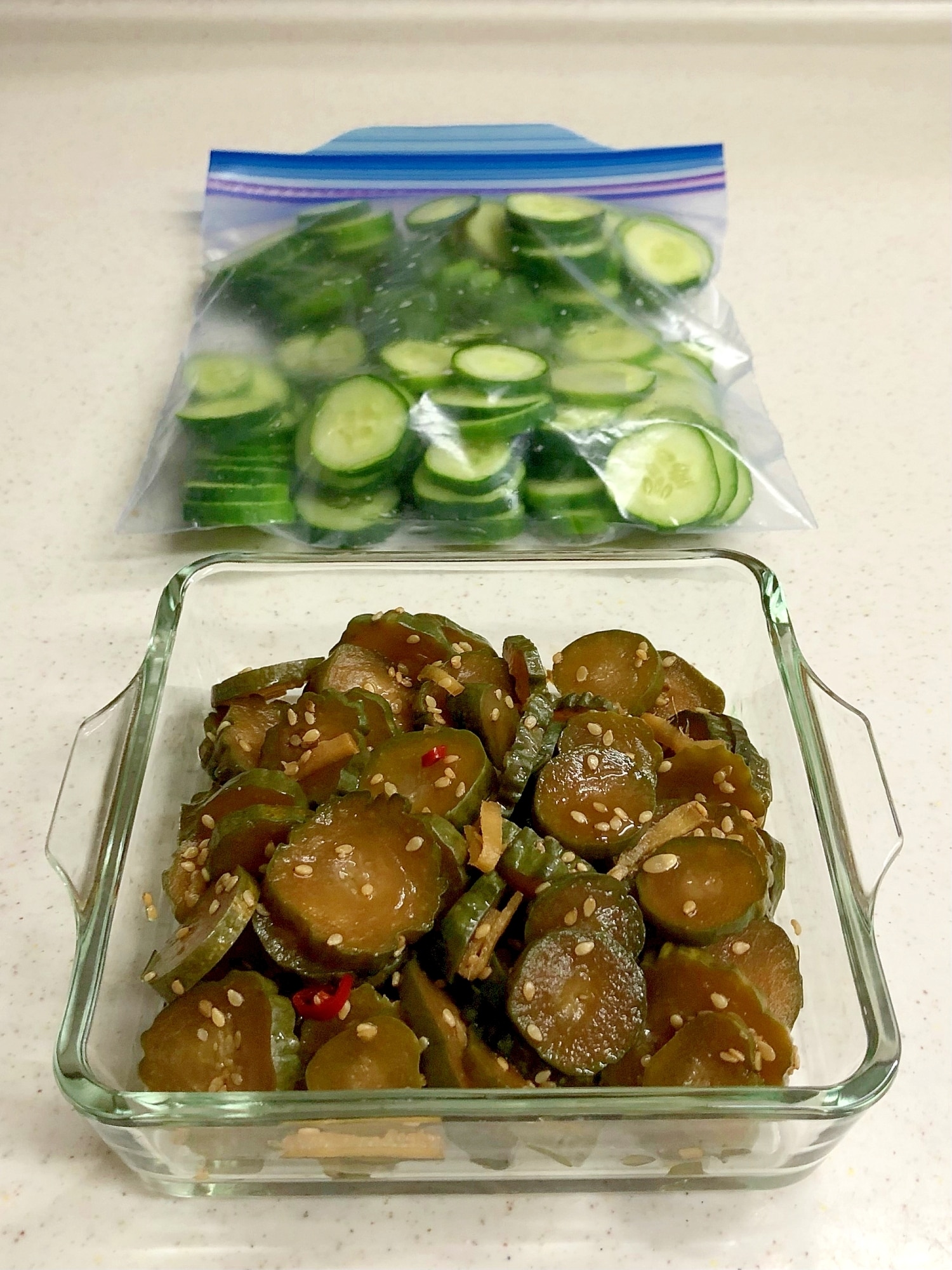 ポリポリ食感がたまらない 自家製きゅうりのキューちゃん漬け きゅうりの甘辛煮 │soraironote