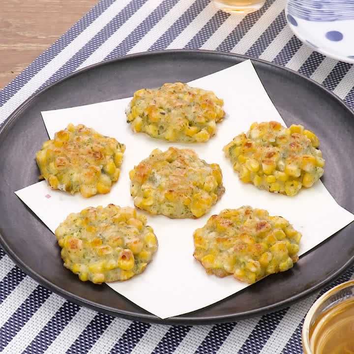 枝豆とコーンのカリッと揚げ焼き