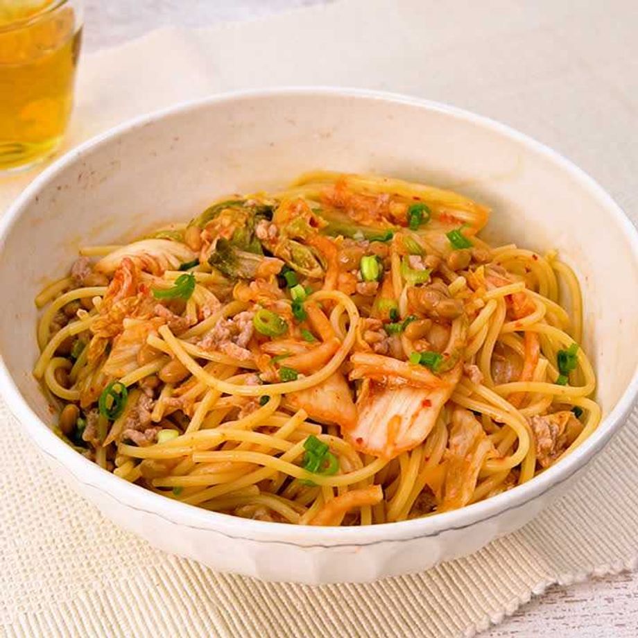 城二郎さんレシピの納豆キムチパスタ納豆パスタ納豆スパゲティ料理人城二郎おうちごはん男子部おうちごはん料理男子自炊料理好き自炊男子リピメニューうましパスタ部和風パスタ在宅勤務ランチパスタ好きピヨちゃんの悲劇